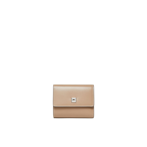 Max Mara Leather Tri-Fold Wallet in Mud | Wallets & Purses | Coveti