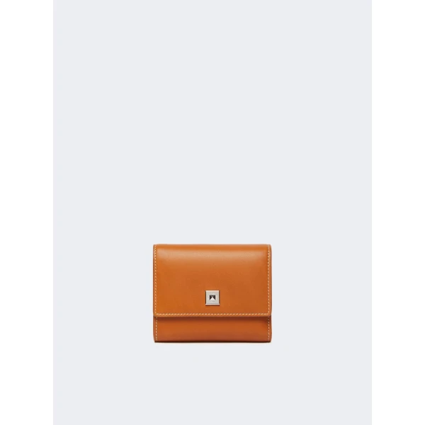 Max Mara Leather Tri-Fold Wallet in Rust | Wallets & Purses | Coveti