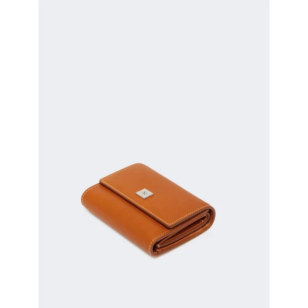 Max Mara Leather Tri-Fold Wallet in Rust | Wallets & Purses | Coveti