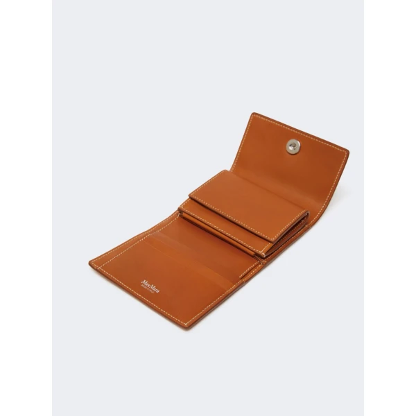 Max Mara Leather Tri-Fold Wallet in Rust | Wallets & Purses | Coveti
