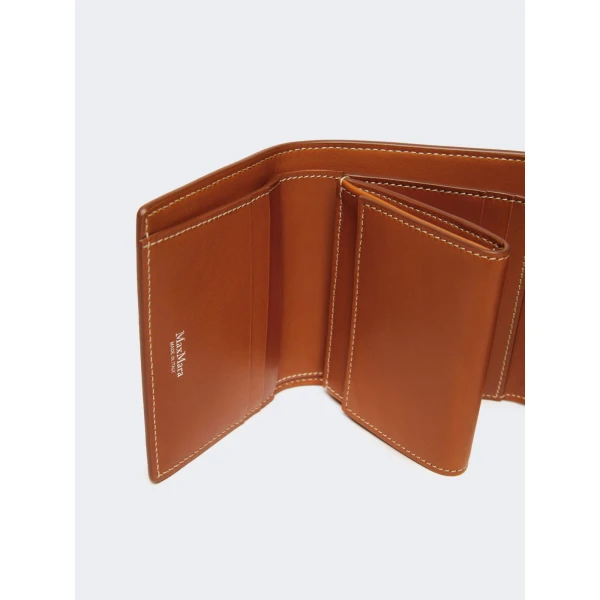 Max Mara Leather Tri-Fold Wallet in Rust | Wallets & Purses | Coveti