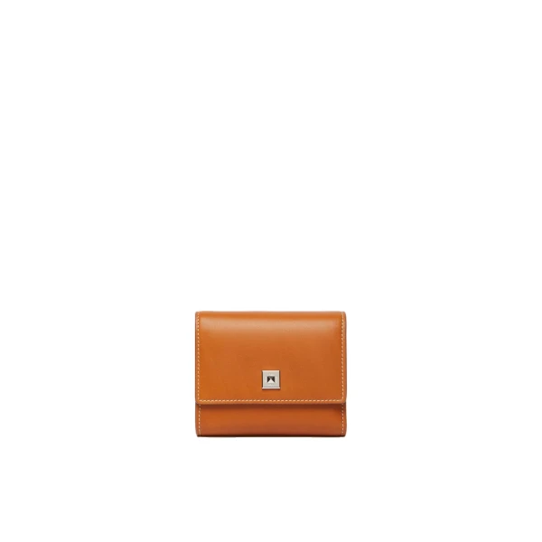 Max Mara Leather Tri-Fold Wallet in Rust | Wallets & Purses | Coveti