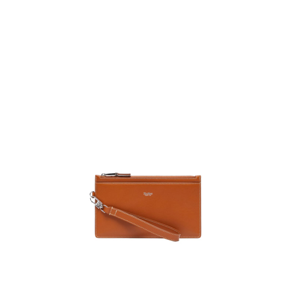 Max Mara Leather Wrist Strap Pouch in Rust | Wallets & Purses | Coveti