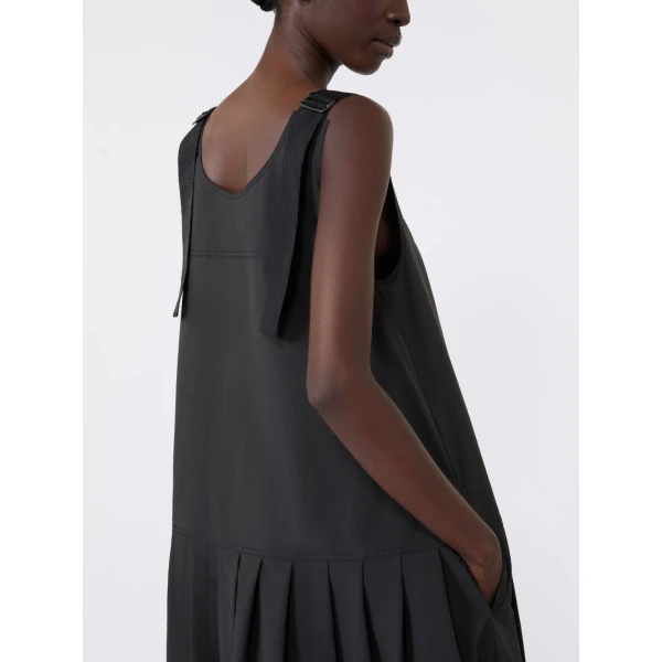 Max Mara Legenda Water-Repellent Canvas Dress in Black | Maxi Dresses | Coveti