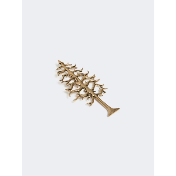 Max Mara Legno Metal Brooch in Gold | Brooches & Pins | Coveti