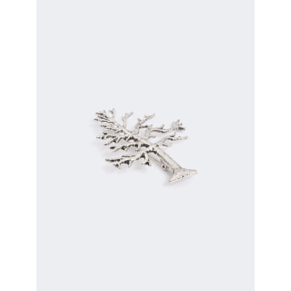 Max Mara Legno Metal Brooch in Silver | Brooches & Pins | Coveti
