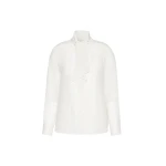 Max Mara Legume Silk Crepe de Chine Shirt in Optical White | Shirts | Coveti