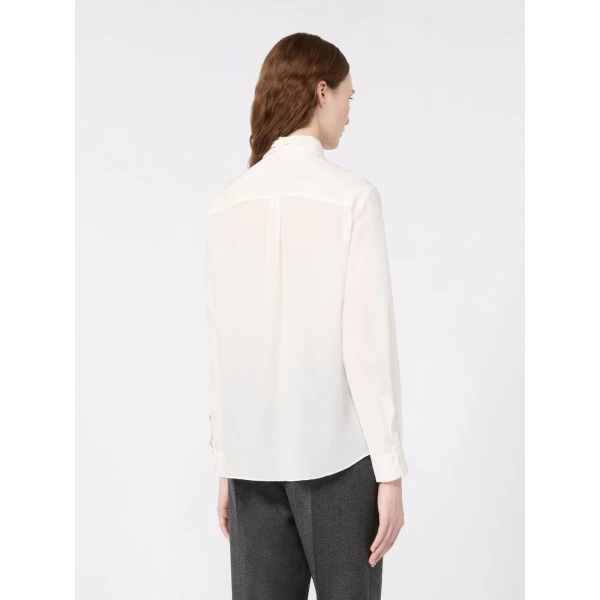 Max Mara Legume Silk Crepe de Chine Shirt in Optical White | Shirts | Coveti