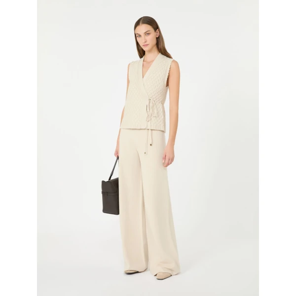 Max Mara Lembo Wool and Cashmere Gilet in Beige | Sweaters | Coveti