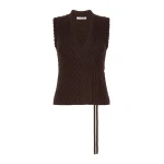 Max Mara Lembo Wool and Cashmere Gilet in Dark Brown | Sweaters | Coveti