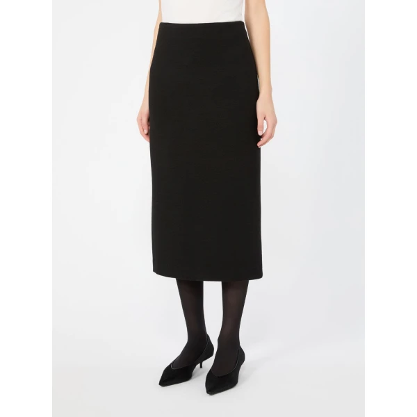 Max Mara Lesena Jacquard Jersey Midi Skirt in Black | Pencil Skirts | Coveti