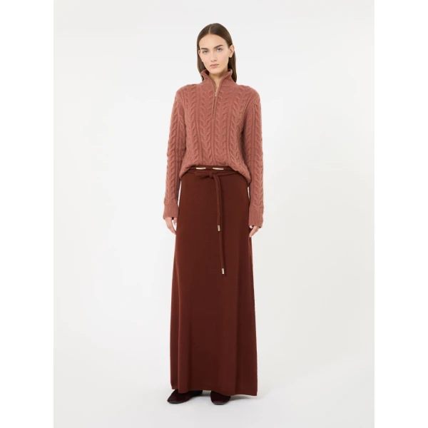 Max Mara Libero Cable-Knit Cashmere Sweater in Antique Rose | Sweaters | Coveti
