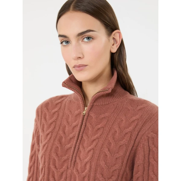Max Mara Libero Cable-Knit Cashmere Sweater in Antique Rose | Sweaters | Coveti