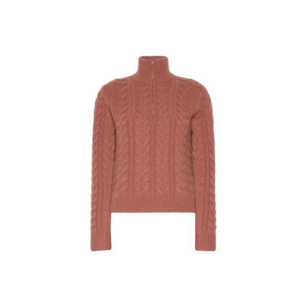 Max Mara Libero Cable-Knit Cashmere Sweater in Antique Rose | Sweaters | Coveti