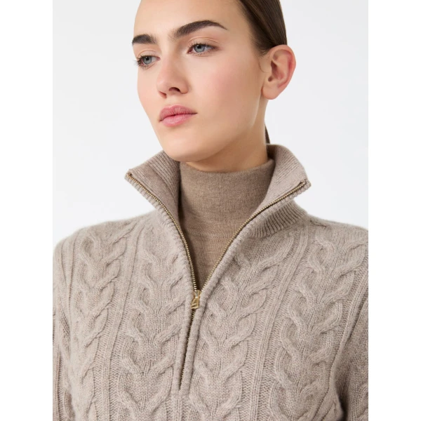 Max Mara Libero Cable-Knit Cashmere Sweater in Sand | Sweaters | Coveti