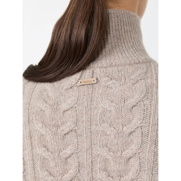 Max Mara Libero Cable-Knit Cashmere Sweater in Sand | Sweaters | Coveti