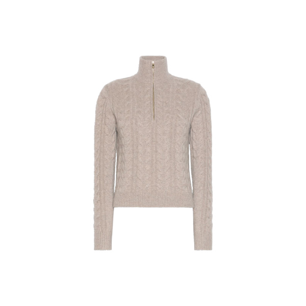 Max Mara Libero Cable-Knit Cashmere Sweater in Sand | Sweaters | Coveti
