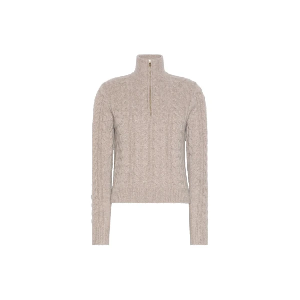 Max Mara Libero Cable-Knit Cashmere Sweater in Sand | Sweaters | Coveti