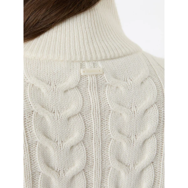 Max Mara Libero Cable-Knit Cashmere Sweater in White | Sweaters | Coveti