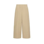 Max Mara Libero Flared Linen Gabardine Trousers in Beige | Wide leg pants | Coveti