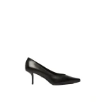 Max Mara Lightpump Smooth Leather Court Shoes in Black | Heels | Coveti
