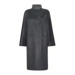 Max Mara Lilia Cashmere Midi Coat in Dark Grey | Wool Coat | Coveti