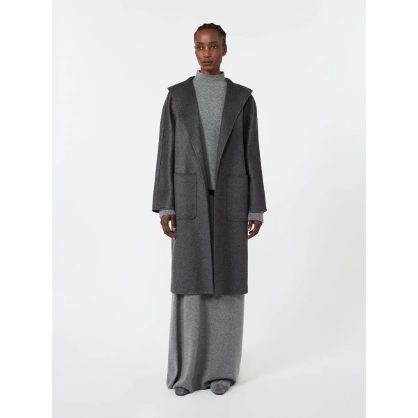 Max Mara Lilia Cashmere Midi Coat in Dark Grey | Wool Coat | Coveti