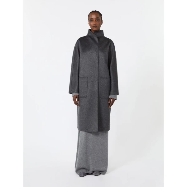 Max Mara Lilia Cashmere Midi Coat in Dark Grey | Wool Coat | Coveti