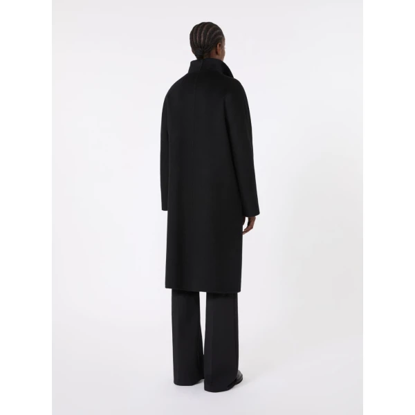 Max Mara Lilia Midi Cashmere Cardigan Coat in Black | Wool Coat | Coveti