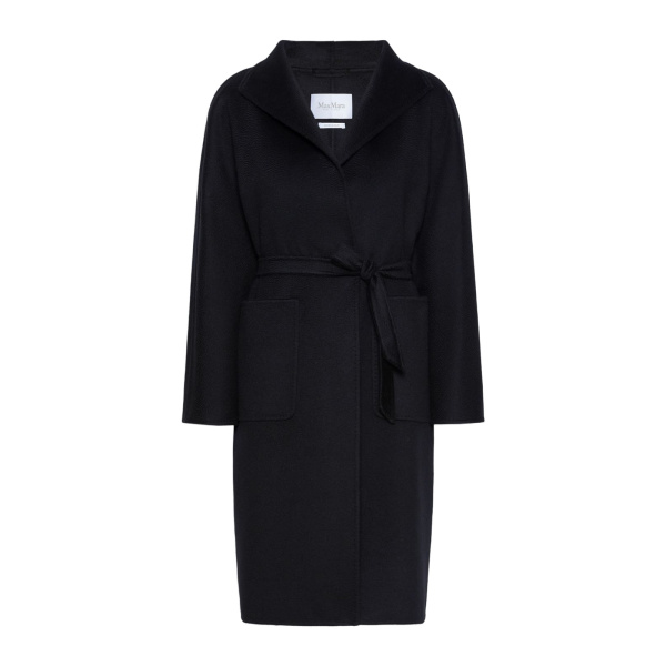 Max Mara Lilia Midi Cashmere Cardigan Coat in Black | Wool Coat | Coveti