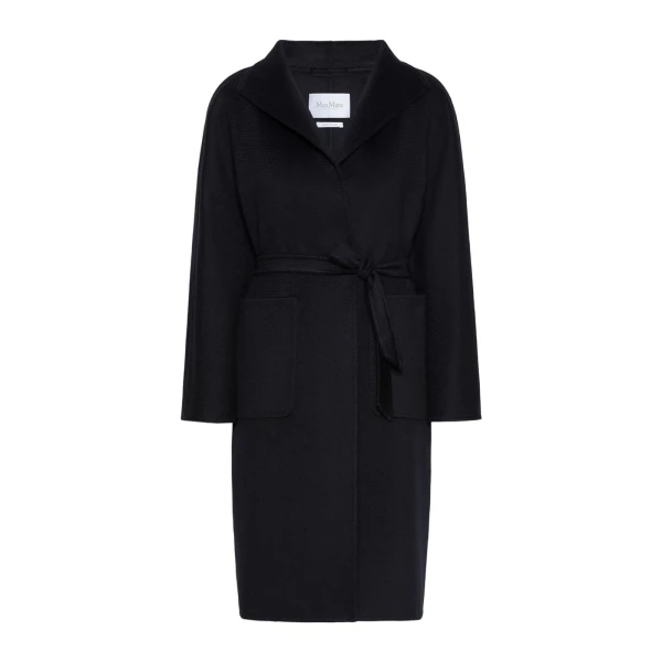 Lilia Midi Cashmere Cardigan Coat in Black