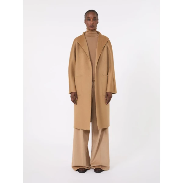 Max Mara Lilia Midi Cashmere Cardigan Coat in Camel | Wool Coat | Coveti