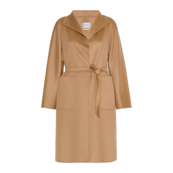 Max Mara Lilia Midi Cashmere Cardigan Coat in Camel | Wool Coat | Coveti