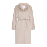 Max Mara Lilia Midi Cashmere Cardigan Coat in Sand | Wool Coat | Coveti