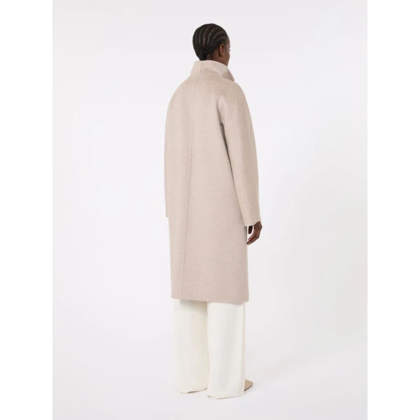 Max Mara Lilia Midi Cashmere Cardigan Coat in Sand | Wool Coat | Coveti