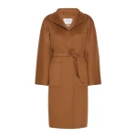 Max Mara Lilia Midi Cashmere Cardigan Coat in Tobacco | Wool Coat | Coveti