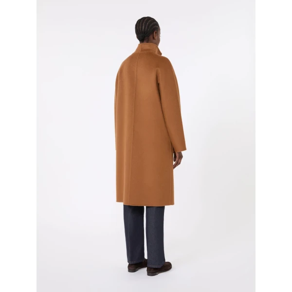 Max Mara Lilia Midi Cashmere Cardigan Coat in Tobacco | Wool Coat | Coveti