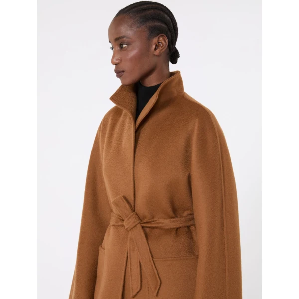 Max Mara Lilia Midi Cashmere Cardigan Coat in Tobacco | Wool Coat | Coveti