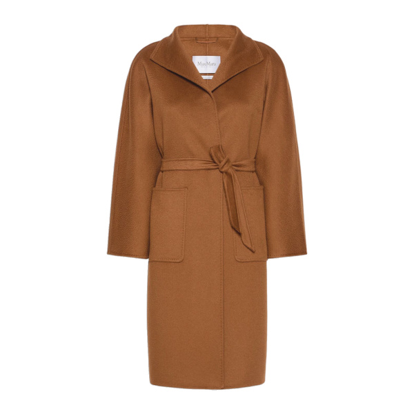 Max Mara Lilia Midi Cashmere Cardigan Coat in Tobacco | Wool Coat | Coveti