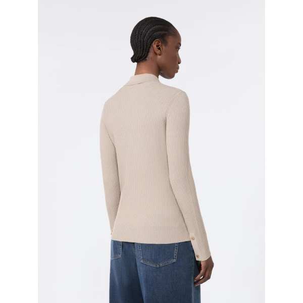Max Mara Limone Fitted Wool Cardigan in Beige | Cardigan | Coveti