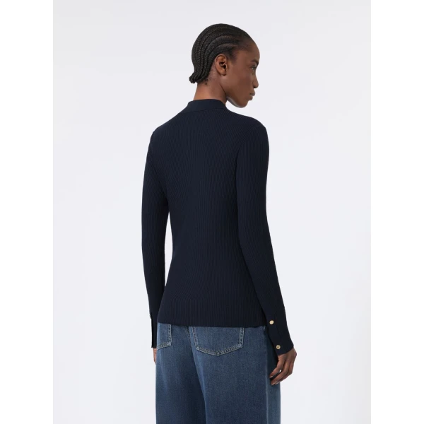 Max Mara Limone Fitted Wool Cardigan in Ultramarine | Cardigan | Coveti