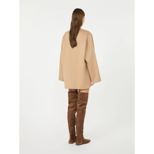Max Mara Lince Camel and Mohair Cardigan Coat in Camel | Wool Coat | Coveti