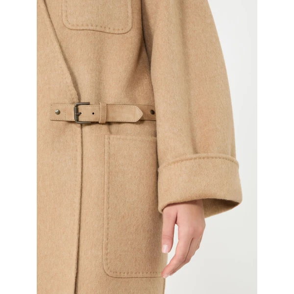 Max Mara Lince Camel and Mohair Cardigan Coat in Camel | Wool Coat | Coveti