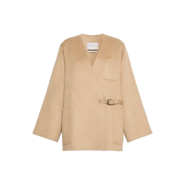 Lince Camel and Mohair Cardigan Coat in Camel