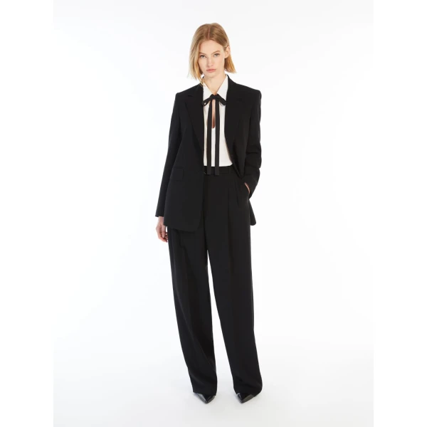 Max Mara Linz Single-Breasted Cady Blazer in Black | Blazers | Coveti