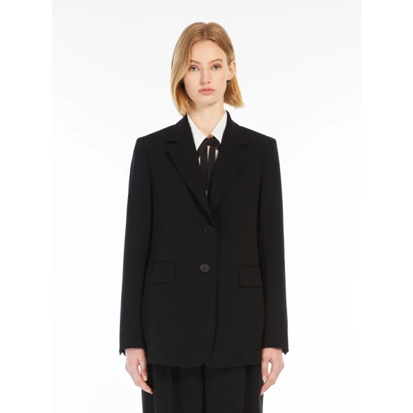 Max Mara Linz Single-Breasted Cady Blazer in Black | Blazers | Coveti