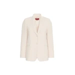 Max Mara Linz Single-Breasted Cady Blazer in Natural | Blazers | Coveti