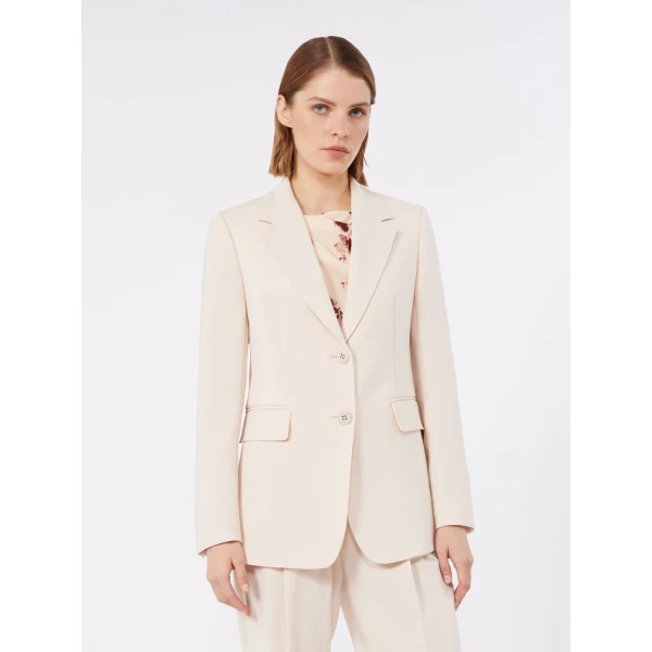 Max Mara Linz Single-Breasted Cady Blazer in Natural | Blazers | Coveti