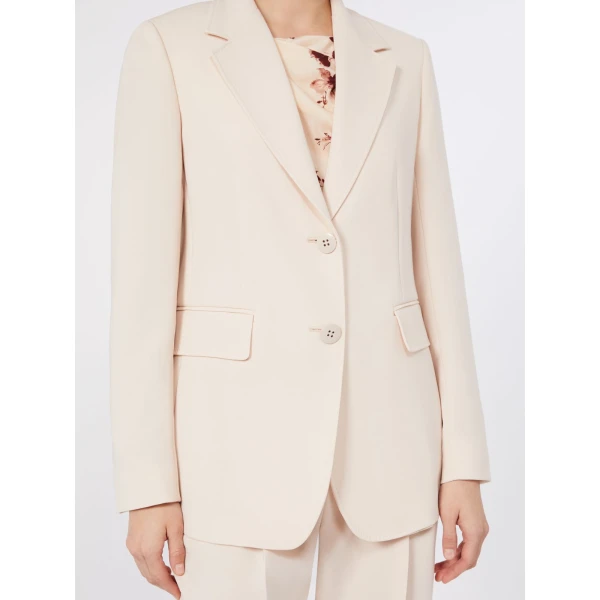 Max Mara Linz Single-Breasted Cady Blazer in Natural | Blazers | Coveti