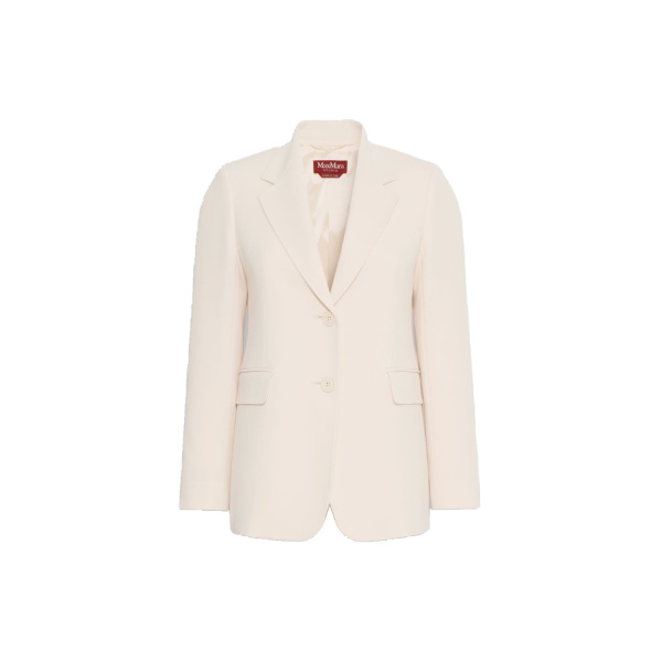 Max Mara Linz Single-Breasted Cady Blazer in Natural | Blazers | Coveti